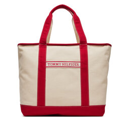 Tommy Hilfiger Borsetta Tommy Hilfiger Th Summer Canvas Tote AW0AW17421 Beige