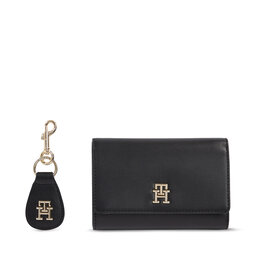 Tommy Hilfiger Dovanų rinkinys Tommy Hilfiger Med Flap Wallet W Keyfob AW0AW15663BDS Black BDS
