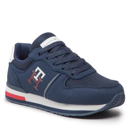 Tommy Hilfiger Sneakersy Tommy Hilfiger Low Cut Lace-Up Sneaker T3B9-32492-1450 M Blue 800