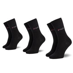 Fila Súprava 3 párov vysokých ponožiek unisex Fila Calze F9630 Black 200