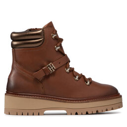 

Ботильйони Tommy Hilfiger Polished Leather Flat Boot FW0FW06042 Winter Cognac GVI, Коричневий