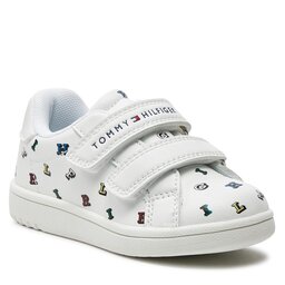 Tommy Hilfiger Sneakers Tommy Hilfiger Aop Low Cut Velcro Sneaker T1X9-33338-1355 M White/Multicolor X256