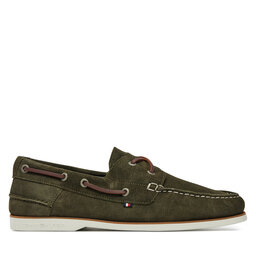 Tommy Hilfiger Félcipő Tommy Hilfiger Th Boat Shoe Core Suede FM0FM05387 Zöld
