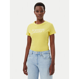 Tommy Jeans Tommy Jeans Camiseta Essential DW0DW19447 Amarillo Slim Fit