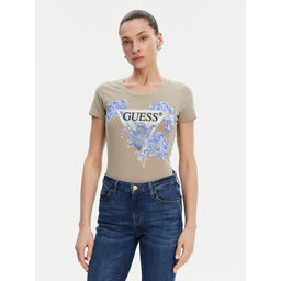 Guess Guess T-Shirt W5GI08 J1314 Khakifarben Slim Fit