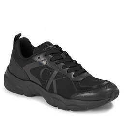 Calvin Klein Jeans Сникърси Calvin Klein Jeans Retro Tennis Laceup Mesh YM0YM00785 Triple Black 0GT