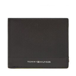 Tommy Hilfiger Duży Portfel Męski Tommy Hilfiger Th Foundation Mini Cc Wallet AM0AM13507 Czarny