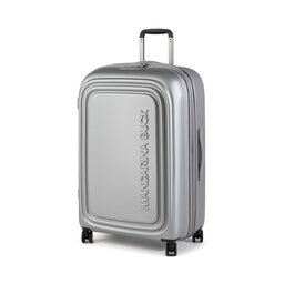 Mandarina Duck Duża Twarda Walizka Mandarina Duck Trolley P10SZV33466 Silver