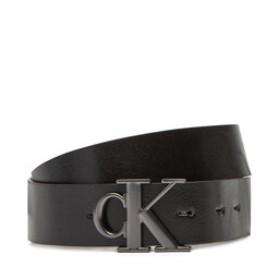 Calvin Klein Jeans Pánsky opasok Calvin Klein Jeans Monogram Plaque Buckle 35Mm Adj/Rev LV04G7033G Čierna