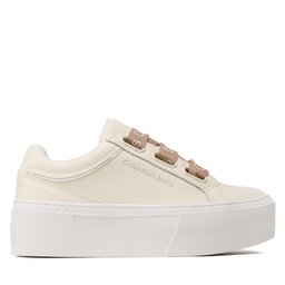 

Снікерcи Calvin Klein Jeans Flatform+ Low Branded Laces YW0YW00868 Ivory/Candied Ginger/Eggshell 0GE, Білий