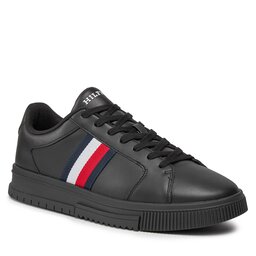 Tommy Hilfiger Сникърси Tommy Hilfiger Supercup Lth Stripes Ess FM0FM04895 Black BDS
