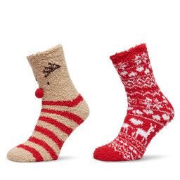 Pieces 2er-Set hohe Damensocken Pieces 17143278 Bunt