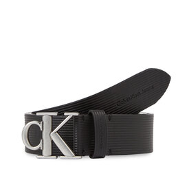 Calvin Klein Jeans Cinturón para hombre Calvin Klein Jeans Round Mono Pl Lthr Tx Belt K50K511155 Black BDS