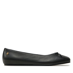 Tommy Hilfiger Balerini Tommy Hilfiger Ballerina Leather Flat Bow FW0FW08359 Negru
