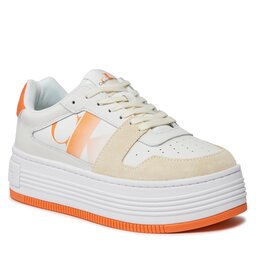 

Снікерcи Calvin Klein Jeans Bold Flatf Low Lace Mix Nbs Sat YW0YW01308 Bright White/Coral Rose 02T, Білий