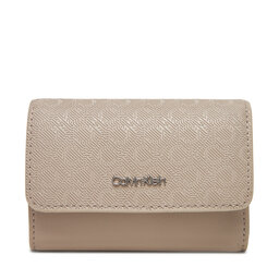 Calvin Klein Portafoglio da donna Calvin Klein Ck Must Aop Small Trifold W Zip LV04F1038G Beige