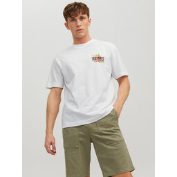 Jack&Jones Jack&Jones Marškinėliai Flores 12228776 Balta Loose Fit