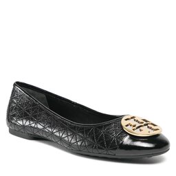 Tory Burch Bailarinas Tory Burch Claire Quilted Ballet 150824 Perfect Black / Silver / Gold 001