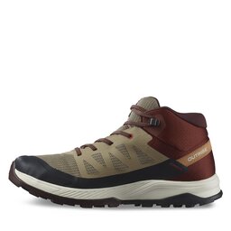 

Трекінгові черевики Salomon Outrise Mid Gtx L47143700 Safari/Burnt Henna/Fiery Red, Коричневий