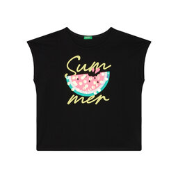 United Colors Of Benetton United Colors Of Benetton T-Shirt 3I1XC10P0 Schwarz Regular Fit
