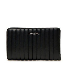 Calvin Klein Velká dámská peněženka Calvin Klein Mini Line Quilt Medium Bifold K60K613063 Černá