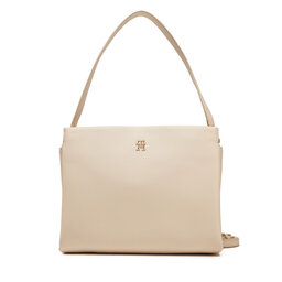Tommy Hilfiger Kabelka Tommy Hilfiger Th Legacy Med Satchel AW0AW17173 Écru