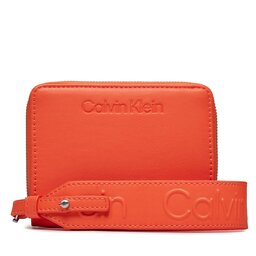 Calvin Klein Duży Portfel Damski Calvin Klein Gracie Wallet W/Strap Md K60K611387 Flame SA3