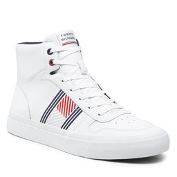 Tommy Hilfiger Sneakers Tommy Hilfiger Core Corporate High Leather Flag FM0FM03939 White YBR
