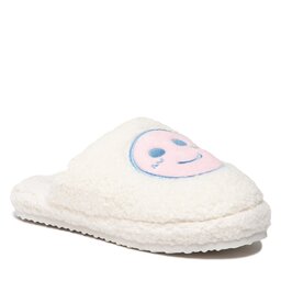 Pieces Papuci de casă Pieces Pcmulle Happy Slipper 17129247 Cloud Dancer/Smiley