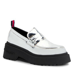 Tommy Jeans Slipper Tommy Jeans Tjw Chunky Loafer Metallic EN0EN02321 Silver 0IP