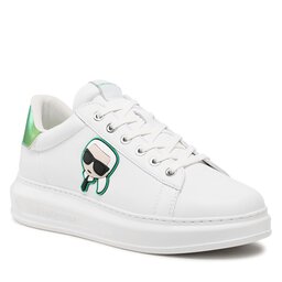 KARL LAGERFELD Сникърси KARL LAGERFELD KL52530G White Lthr w/Green