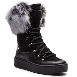 Pollonus Bottines Pollonus 5-0464-004 Czarn Lico/Velur/Królik