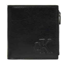 Calvin Klein Veľká pánska peňaženka Calvin Klein Sculpted Impression Compact Zip LV04G1074G Čierna