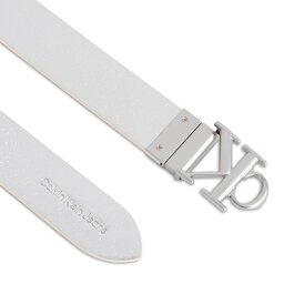 

Жіночий ремінь Calvin Klein Jeans Round Mono Pl Rev Lthr Belt 30Mm K60K611489 White/Silver Specchio 0K6, Білий