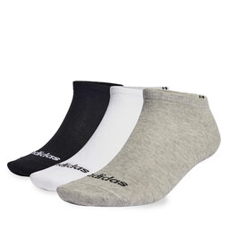adidas Pedulini unisex adidas Thin Linear Low-Cut Socks 3 Pairs IC1300 medium grey heather/white/black