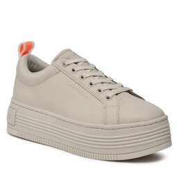 Calvin Klein Jeans Sneakersy Calvin Klein Jeans Bold Flatf Low Laceup Lth In Lum YW0YW01309 Eggshell/Shocking Orange 0GI