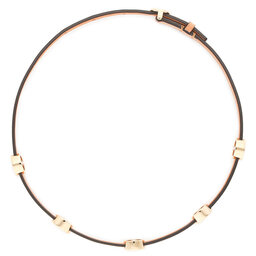 

Браслет Tory Burch Miller Double-Wrap Bracelet 82720 Tory Gold/Vachetta 244, Коричневий
