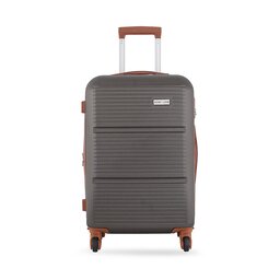 Semi Line Μεσαία Σκληρή Βαλίτσα Semi Line T5583-4 Καφέ