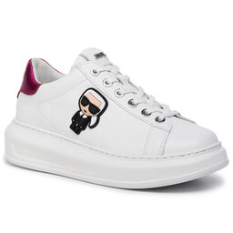 KARL LAGERFELD Sneakersy KARL LAGERFELD KL62530 White Lthr W/Pink