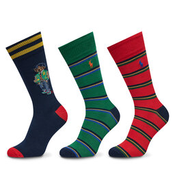 Polo Ralph Lauren Set di 3 paia di calzini lunghi da uomo Polo Ralph Lauren 449958860001 Multicolore
