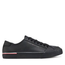Tommy Hilfiger Laisvalaikio batai Tommy Hilfiger Core Corporate Vulc Leather FM0FM05399 Juoda