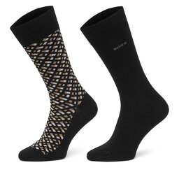BOSS 2 pares de calcetines altos para hombre BOSS 2P RS Monogram CC 50515141 Negro