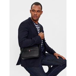 Tommy Hilfiger Umhängetasche Tommy Hilfiger Essential Pu Ew Reporter AM0AM12093 Schwarz