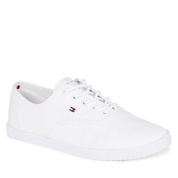 Tommy Hilfiger Гуменки Tommy Hilfiger Canvas Lace Up Sneaker FW0FW07805 White YBS