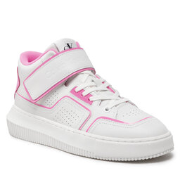 Calvin Klein Jeans Sportcipő Calvin Klein Jeans Chunky Cupsole Laceup Mid YW0YW00691 White/Neon Pink 0LA
