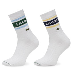 Lacoste 2er-Set hohe Unisex-Socken Lacoste RA9304 Weiß