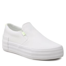Calvin Klein Jeans Textilskor Calvin Klein Jeans Vulc Flatf Bold Slipon Fluo Cont YW0YW00905 White/Safety Yellow 0K8