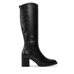 Tommy Hilfiger Csizma Tommy Hilfiger Long Boot Mid Wrapped Lthr Heel FW0FW08099 Fekete