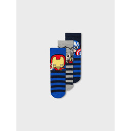 NAME IT Set de 3 perechi de șosete lungi pentru copii NAME IT 13215886 Dark Sapphire