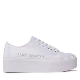

Снікерcи Calvin Klein Jeans Flatform + Cupsole Satin YW0YW00917 White YBR, Білий